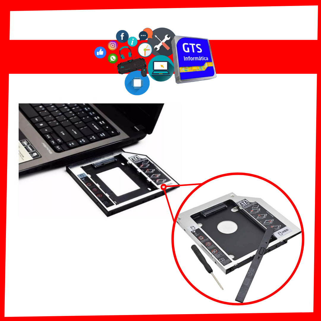 Adaptador Caddy P/ Notebook 12.7Mm