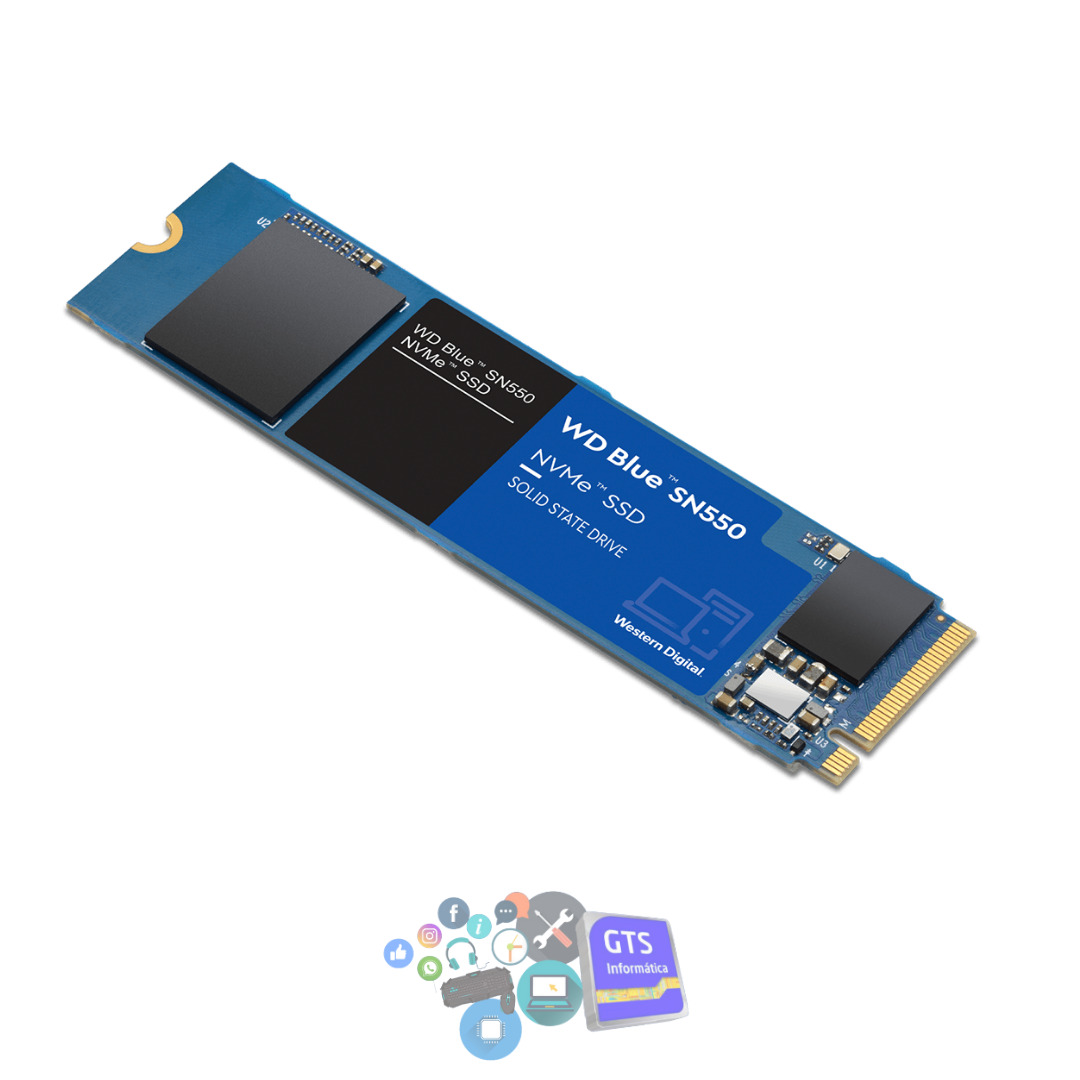 Ssd M.2 Pcie 250Gb Western D Sn550 Nvme Wds250G2Boc Blue 2400/950