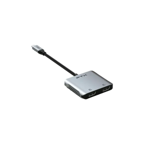 Adaptador USB-C/4 EN 1 2HDMI/USB-A/USB-C FTX-CM2H8K-AG 8K/Gris
