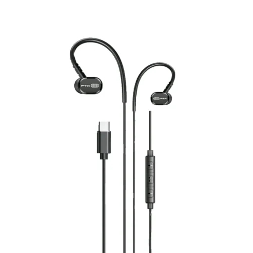 Auriculares Earphone C/Cable FTX E06C-BK Usbc/Mic/1.2m negro