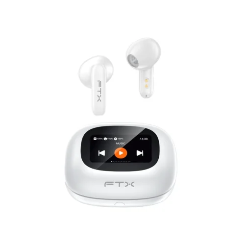 Auriculares Earphone FTX E97L-WH BT/Mic/Touch/IPX6 blanco C/Pant LED