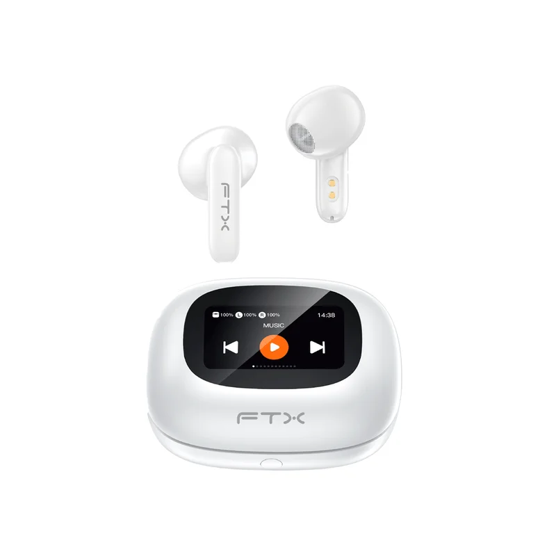 Auriculares Earphone FTX E97L-WH BT/Mic/Touch/IPX6 blanco C/Pant LED