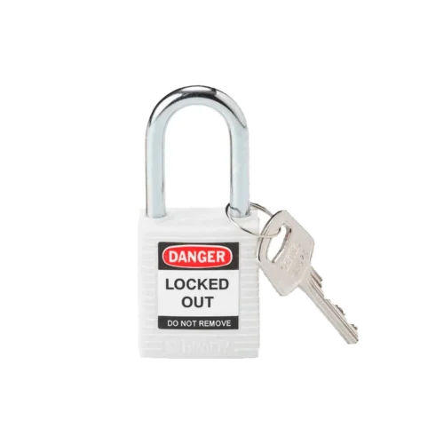 Brady Candado Arco Acero Cuerpo Nylon blanco Arco 38mm (143123)