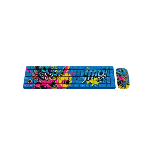 Combo Teclado y Mouse inalámbrico Xtech XTK-D312ST Stitch Num/Esp/Azul