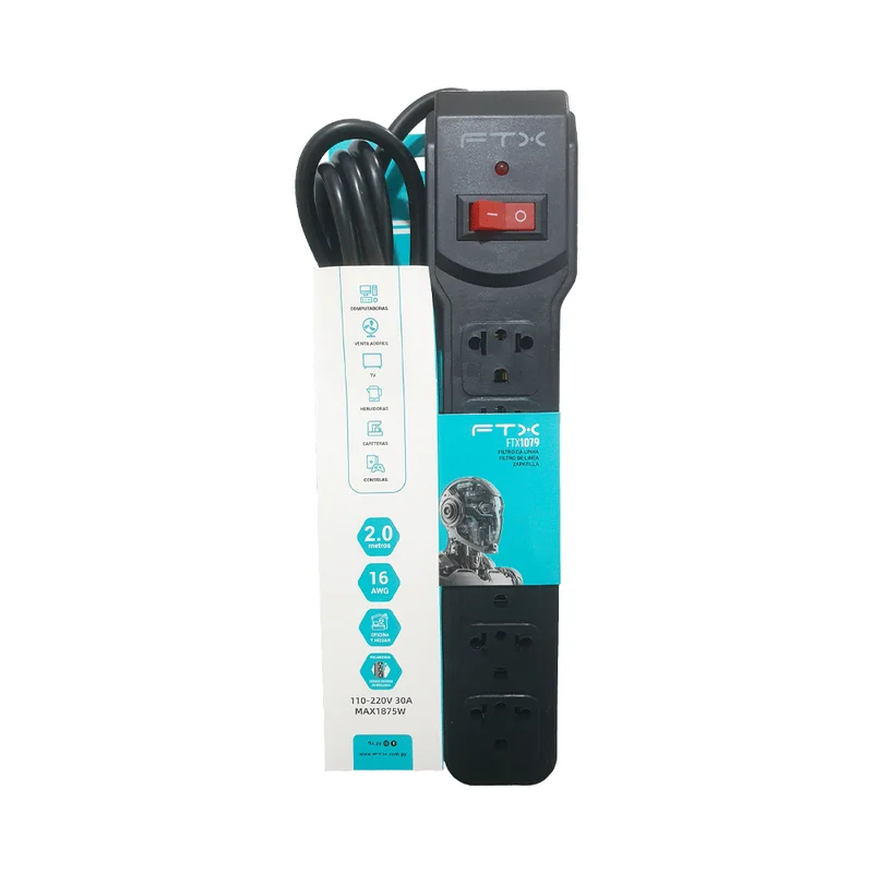 Filtro de Linea FTX1079 6 Tomas Nema Eur 110/220V