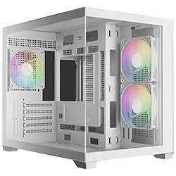 Gabinete Gamer Gamdias Aura GC10M V2 WH ARGB Mini Tower / 3 Cooler / ARGB - Blanco
