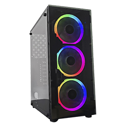 Gabinete Gamer Satellite 1300K ATX / 3 Cooler / RGB - Negro