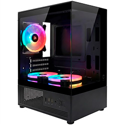 Gabinete Gamer Satellite K8501 Micro ATX / 3 Cooler - Negro