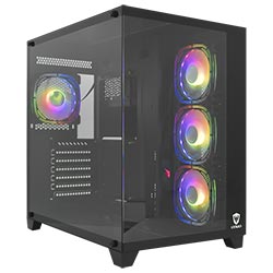 Gabinete Gamer Satellite K896 ATX / 4 Cooler - Negro