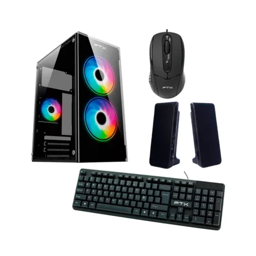 Gabinete Kit FTX255 500W Mouse+tecl/Esp+spk+lateral Frontal Trans MATX/Mitx