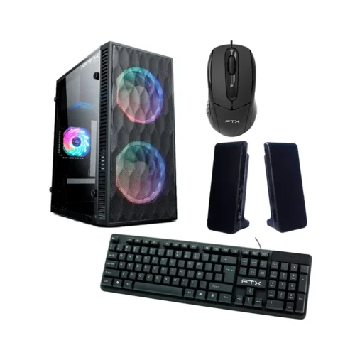 Gabinete Kit FTXN14 500W Mouse+tecl/Esp+spk+lateral Transp MATX/Mitx