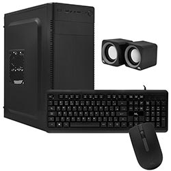 Gabinete Kit Mtek DK04 Fuente 500W / Speaker / Mouse / Teclado Portugués - Negro