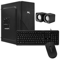 Gabinete Kit Mtek DK07 Fuente 500W / Speaker / Mouse / Teclado Español - Negro