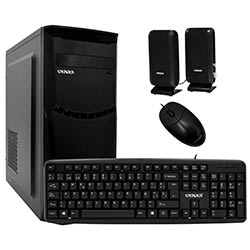 Gabinete Kit Satellite K703 Fuente 200W / Speaker / Mouse / Teclado Español - Negro