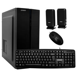 Gabinete Kit Satellite K704 Fuente 200W / Speaker / Mouse / Teclado Español - Negro