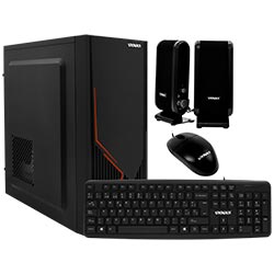 Gabinete Kit Satellite K707 Fuente 200W / Mouse / Speaker / Teclado Español - Negro