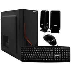 Gabinete Kit Satellite K707 Fuente 200W / Mouse / Speaker / Teclado Portugués - Negro