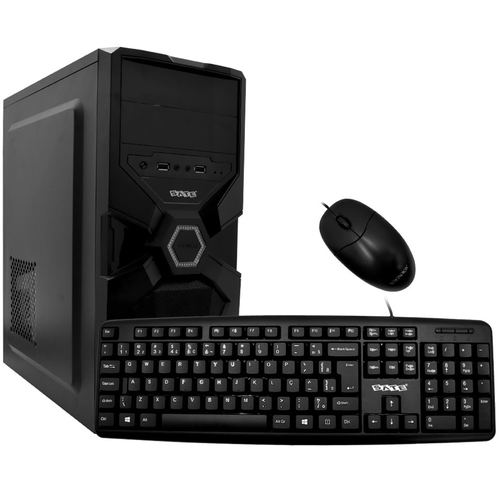 Gabinete Kit Satellite K731 Fuente 200W / Mouse / Teclado Portugués - Negro