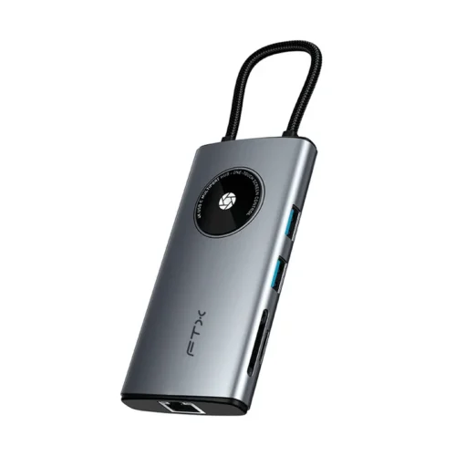 Hub USB-C 3.0/8 EN 1 FTX-HUBL3-AG 4K/5 GBPS/RJ45/SD gris