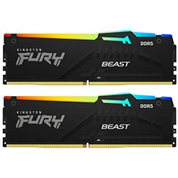 Memoria RAM Kingston Fury Beast DDR5 64GB (2x32GB) 5200MHz RGB - Negro (KF552C40BBAK2-64)