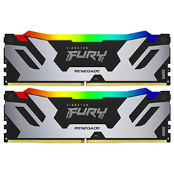 Memoria RAM Kingston Fury Renegade DDR5 64GB (2x32GB) 6400MHz RGB - Negro / Plata (KF564C32RSAK2-64)