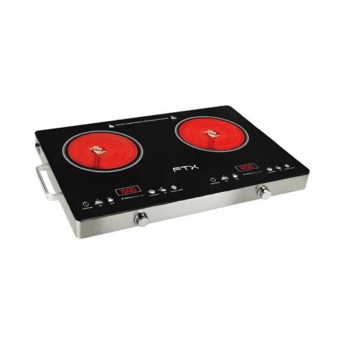 Placa Cocina Vitro FTX 7000W 220V Dig/2HORN/Negro C/Selec FEC-2H