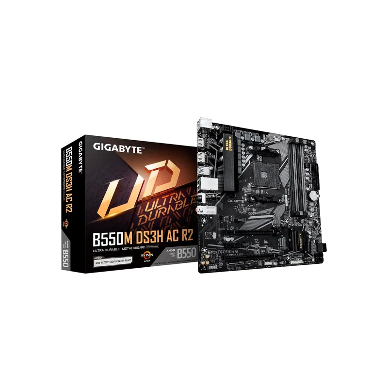 Placa Madre AM4 B550M DS3H AC R2 Gigabyte S/R/HDMI/HDMI/DP/2M2/DDR4/WIFI/USB/MA