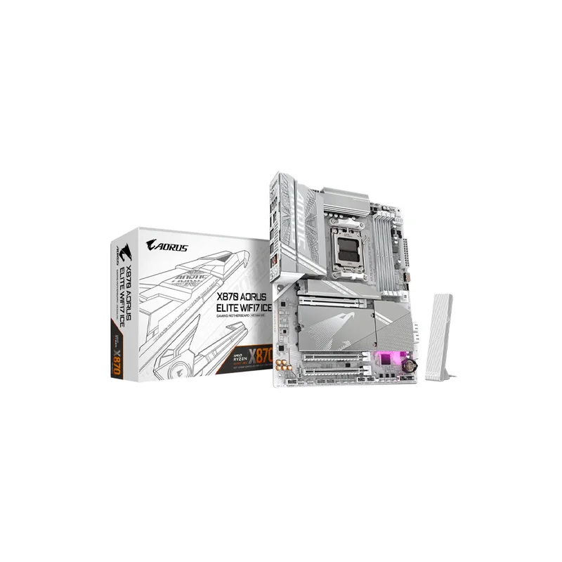 Placa Madre AM5 X870 Aorus Elite WIFI7 Ice DDR5 Gigabyte S/R/HDMI/4M2/USB3.2/AT