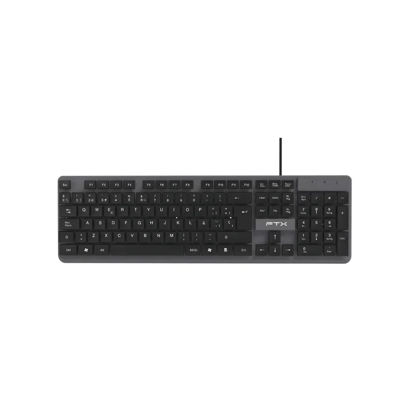 Teclado USB FTX K87 Num/Esp/NEGRO-GRIS