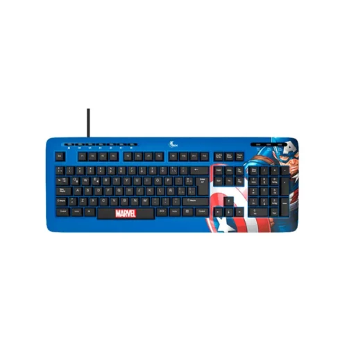 Teclado USB Xtech XTK-M401CA Capitan America Esp/Azul/Multimedia Psj