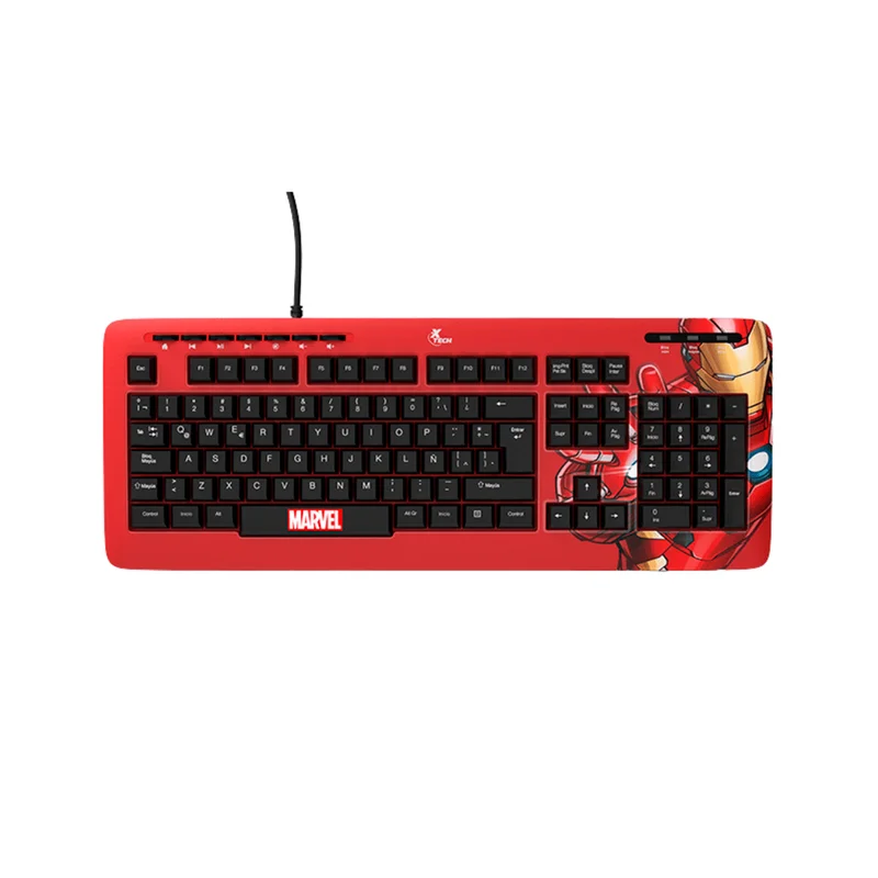Teclado USB Xtech XTK-M401IM Iron Man Esp/Rojo/Multimedia Psj