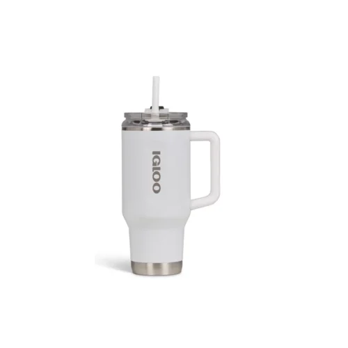 Vaso Térmico Igloo 950ml Sstl Trvl Mug C/Pajita blanco 4P