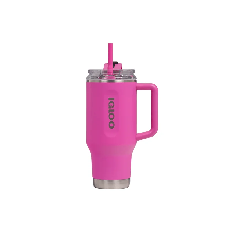 Vaso Térmico Igloo 950ml Sstl Trvl Mug Ice Dye C/Pajita rosa 4P