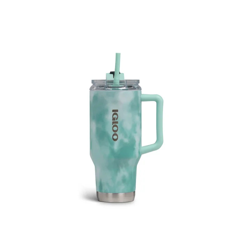 Vaso Térmico Igloo 950ml Sstl Trvl Mug Ice Dye C/Pajita verde 4P