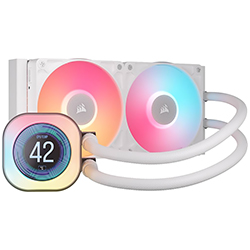 Water Cooler para Procesador Corsair ICUE Link Titan 240 RX LCD 240MM RGB Blanco - CW-9061025-WW